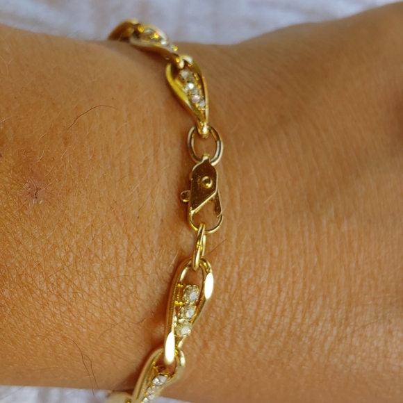 Gold Cubic Zirconia Bracelet!!! - Picture 3 of 5
